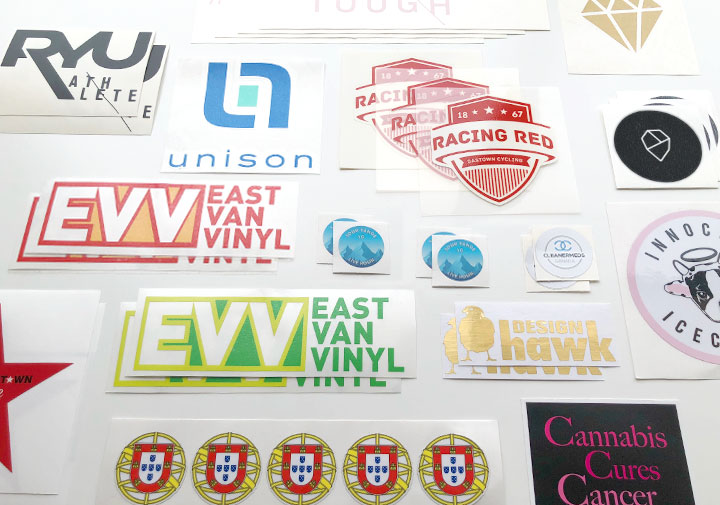 east van vinyl sticker samples